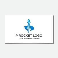 vector de diseño de logotipo de cohete p