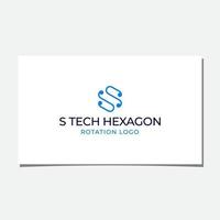 logotipo de rotación de tecnología inicial s con concepto de hexágono vector