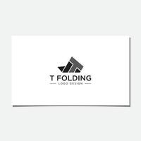 T FOLDING LOGO DESIGN VECTOR