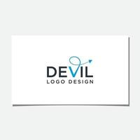 v logotipo del diablo. utilice la fuente gotham para este logotipo vector