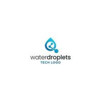 diseño de logotipo de tecnología de gotas de agua vector