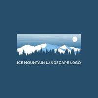 vector de logotipo de paisaje de montañas de hielo