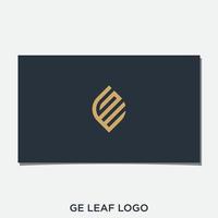 vector de diseño de logotipo de hoja ge