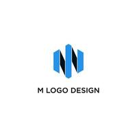 M  RIBBON LOGO DESIGN VECTOR