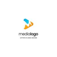 vector de diseño de logotipo de video m