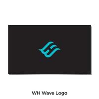 WH WAVE LOGO DESIGN VECTOR