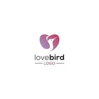 vector de diseño de logotipo de pájaro de amor