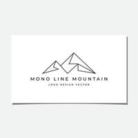 diseño de logotipo de montaña abstracta de líneas mono vector