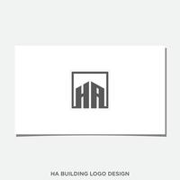 HA BUILDING LOGO DESIGN VECTOR