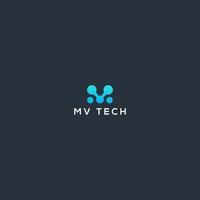 mv technology logo design vector