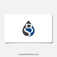 diseño de logotipo de gota de agua sb o bs vector