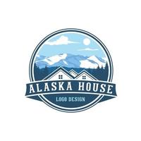 ALASKA HOUSE VINTAGE LOGO DESIGN VECTOR