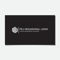 FEJ HEXAGONAL LOGO DESIGN VECTOR