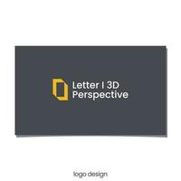 I 3D PERSPECTIVE, I NEGATIVE SPACE LOGO DESIGN vector