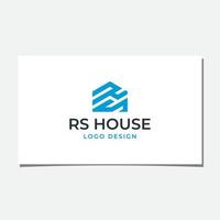 vector de diseño de logotipo de casa rs