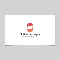 S HOUSE NEGATIVE SPACE LOGO DESIGN vector