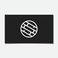 SS LOGO WITH  CUT LINES IN CIRCLE vector