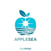 vector de diseño de logotipo de mar de manzana