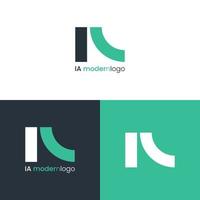 diseño de logotipo moderno inicial 'ia' vector