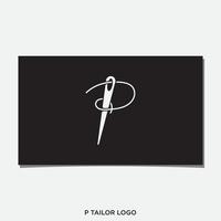 p initial, needle, and thread logo vector