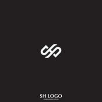 diseño de logotipo inicial de sh o hs vector