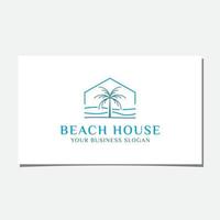 BEACH HOUSE LOGO DESIGN VECTOR