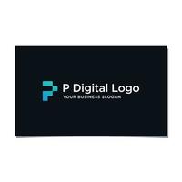 P DIGITAL LOGO DESIGN VECTOR