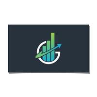 G BAR DIAGRAM AND UP ARROW LOGO DESIGN VECTOR