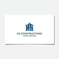 vector de diseño de logotipo de construcciones hs