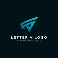 vector de diseño de logotipo fuerte v
