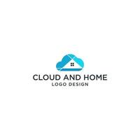 CLOUD AND HOUSE LOGO DESIGN VECTOR