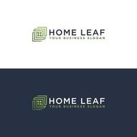 WINDOW AND LEAF LOGO DESIGN VECTOR