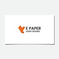 E PAPER LOGO DESIGN VECTOR