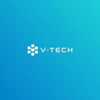 diseño de logotipo de tecnología de píxeles v vector