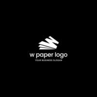 vector de diseño de logotipo de papel w