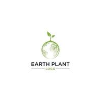 EARTH AND PLANT LOGO VECTOR