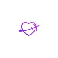 AIRCRAFT SURROUNDING THE HEART LOGO vector