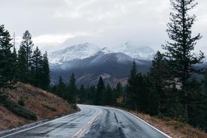 Road with a mountain view photo