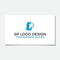 vector de diseño de logotipo inicial gp