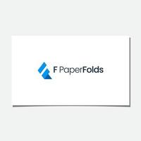 f diseño de logotipo de pliegues de papel vector