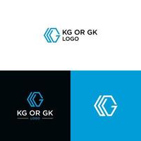 diseño de logotipo inicial k y g vector