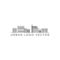 logotipo urbano con concepto de arte lineal vector