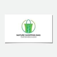 vector de diseño de logotipo de bolsa de compras de naturaleza