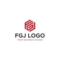 vector de diseño de logotipo hexagonal fgj
