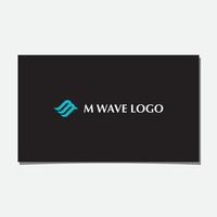 M WAVE LOGO DESIGN VECTOR