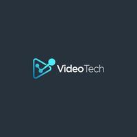 diseño de logotipo de tecnología de video v vector