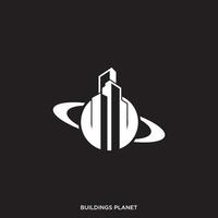 vector de diseño de logotipo de edificio de saturno