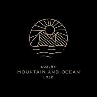 LUXURY MOUNTAIN AND OCEAN LOGO vector