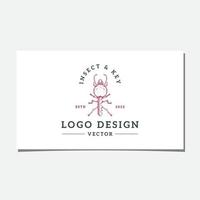 insecto y vector de diseño de logotipo clave