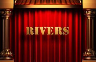 rivers golden word on red curtain photo